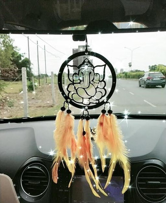 Dalli Nesh Ganpati Bappa Orange Hanging Dream Catcher Car Hanging Ornament(Pack of 1)