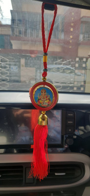 REVASHREE CRAFT WORLD Evil Eye Car Hanging Home Entrance Wind Chimes 2 In 1 Circle Ganesha & Durga ji Car Hanging Ornament(Pack of 1)