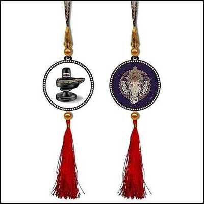 IDOLCRAFT Combo of Lord Ganesha & Shivling Car Hanging Ornament(Pack of 2)
