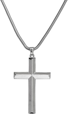 Sullery Religious Lord Jesus Christ Cross Rhodium Stainless Steel Pendant