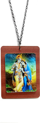 Sunder Kaya Radha Krishna Wooden and Acrylic Car Hanging-3x4 Inch Car Hanging Ornament(Pack of 1)