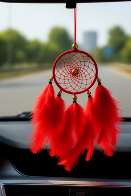 GIFTWA Dream Catcher Wall Hanging & Car Hanging – Decorative Feather Charm for Bedroom Car Hanging Ornament(Pack of 1)