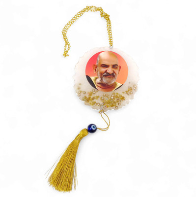 Pure blessings gifting Special Neem karoli Baba ji Resin Art car Hanging Both Sided with Mantra embded Car Hanging Ornament(Pack of 1)