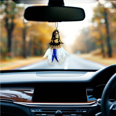 JIYU CREATION Adiyogi white blue Car Hanging Ornament(Pack of 1)
