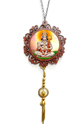 Sunder Kaya Hanuman Ji Car Hanging With Latkan copy Round Shape, 4x4 Inch Car Hanging Ornament(Pack of 1)