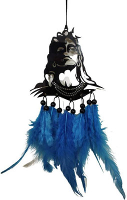 Supreme Soft Adiyogi With All Blue Feathers Car Hanging Ornament(Pack of 1)