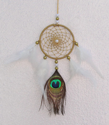 suukoon handmates sing peacock white gold Car Hanging Ornament(Pack of 1)