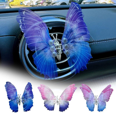 Kesig Embroidery Fragrance Butterfly Decoration, Car Hanging Ornament(Pack of 2)
