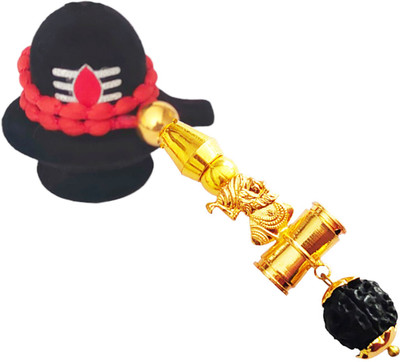 Shiv Jagdamba Religious Ch. Shivaji Maharaj Rudraksh Bead Car Rearview Mirror CharmShivCr239 Car Hanging Ornament(Pack of 1)