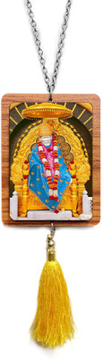 Sunder Kaya Sai Baba Car Hanging With Latkan - 4x4 Inch Wooden & Acrylic Car Hanging Ornament(Pack of 1)