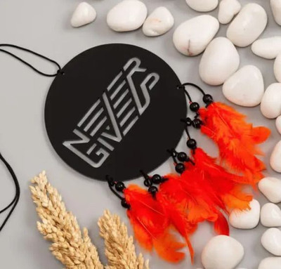 MH VILLA Dream Catchers Wall Hangings for Home Decor Bedroom Livingroom Never Give Up Car Hanging Ornament(Pack of 1)