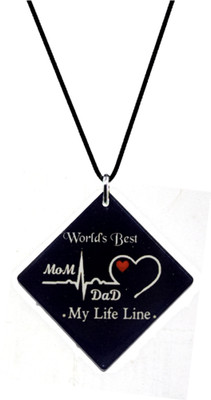 AFH Worlds Best Mom Dad Interior Decoration Acrylic Black Car Hanging Ornament Car Hanging Ornament(Pack of 1)