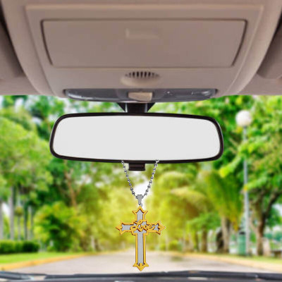 M Men Style Christian Crucifix Love Jesus Cross Blessing Pray Home Décor Hanging Gift SPn200 Car Hanging Ornament(Pack of 1)