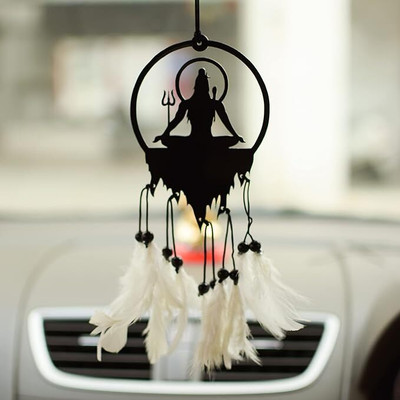 HEYZEM Dream Catcher Lord Mahadev (Shiva) Hand Made for Positive Vibes, Wall Decor Car Hanging Ornament(Pack of 1)