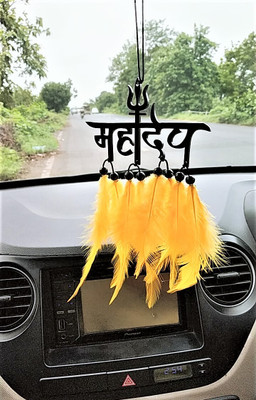 VM STORE Dream Catcher Mahadev car Hanging Made with Acrylic Material With Feathers Car Hanging Ornament(Pack of 1)