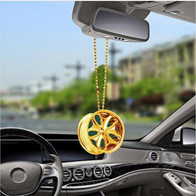 FireBeast Best Car Wheel Golden Car Hanging Freshner Universal For All Car Car Hanging Ornament(Pack of 1)