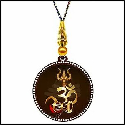 IDOLCRAFT Car Ornament – Om Trishul Refined Hanging Figurine Car Hanging Ornament(Pack of 1)