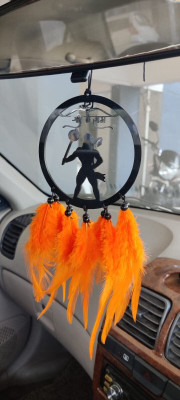 Dalli Nesh Shri Ram Hanuman Orange Hanging Dream Catcher Car Hanging Ornament(Pack of 1)
