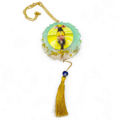 Pure blessings gifting Unique premanand ji maharaj Resin Art car hanging Both Sided with Mantra Car Hanging Ornament(Pack of 1)