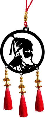M Men Style Acrylic Ch. Shivaji Maharaj Car Hanging Rear View Mirror Decor Ornament LA623 Car Hanging Ornament(Pack of 1)