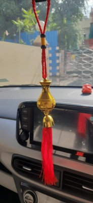 REVASHREE CRAFT WORLD Evil Eye Car Hanging Home Entrance Wind Chimes Ornament Beads Charm Gold Kalash Car Hanging Ornament(Pack of 1)