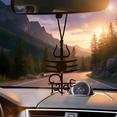 Saaz Shiv Trishul Car hanging in Metal Car Hanging Ornament(Pack of 1)