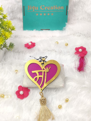 JIYU CREATION Golden Maa Car Hanger / Dream Catcher / 3D Design Car Hanging Ornament(Pack of 1)