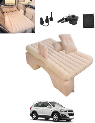CCMM Universal Beige Car Bed With 2Pillows/Air Pump/knozzel For Travel/Camping 48 Universal Polyster Beige Car Bed For Travelling/Home/Camping-48 Car Inflatable Bed(Captiva)