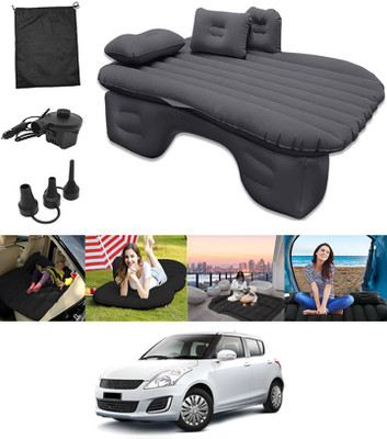 RKPSP Black Inflatable Travel Car Bed/Two Pillows/Pump For Car,Camping,Swimming-257 Waterproof & Premium Finish Car Inflatable Bed(Swift)
