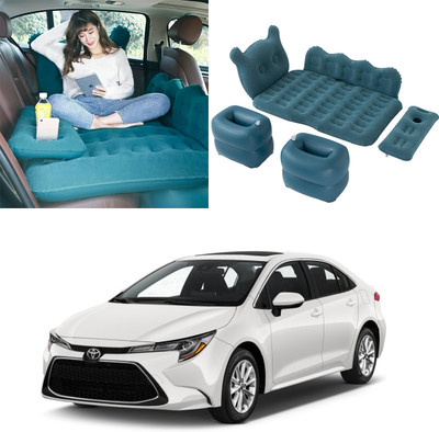 Oshotto Designer Mattress with Two Air Pillows For Toyota Corolla (Blue) Car Inflatable Bed
