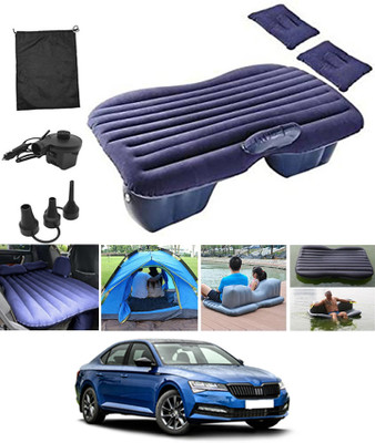 ABJD Travel Car Inflatable Blue Bed/Two Pillows/Pump And Repair Kit-253 Car Multifunctional Inflatable Bed Mattress For(Car Travel,Camping,Swimming) Car Inflatable Bed(Superb)