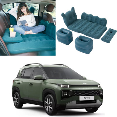 Oshotto Designer Mattress with Two Air Pillows For Hyundai Exter (Blue) Car Inflatable Bed