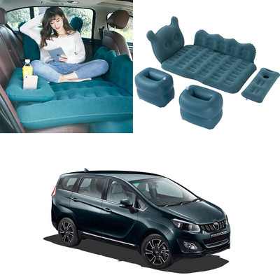 Oshotto Designer Mattress with Two Air Pillows For Mahindra Marazzo (Blue) Car Inflatable Bed