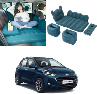 Oshotto Designer Mattress with Two Air Pillows For Hyundai Grand i10 Nios (Blue) Car Inflatable Bed