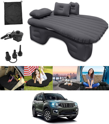 ABJD Black Inflatable Car Bed Travel/Two Pillows/Pump For ScorpioN Mahindra 2022 Premium Finish & Waterproof Car Inflatable Bed(Universal)