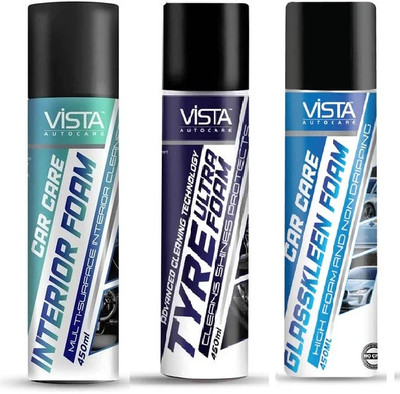 VISTA Vista Interior Foam & Tyre Foam & GlassKleen Foam 01 Vehicle Interior Cleaner(1350 ml)