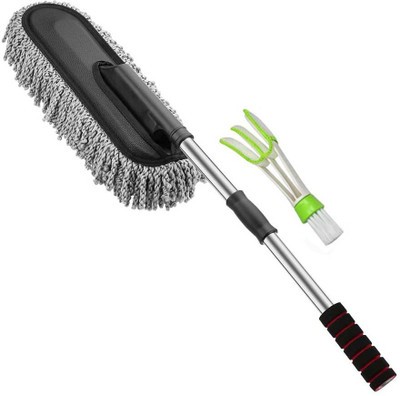 BLESSING Microfiber Retractable Type Round Car Cleaning Duster Brush Mop for All Cars Cleaning Brush for Car ac vent cleaning with expandable Microfiber duster Vehicle Interior Cleaner(2) BLESSING Microfiber Retractable Type Round Car Cleaning Duster Brush Mop for All Cars Cleaning Brush for Car ac vent cleaning with expandable Microfiber duster Vehicle Interior Cleaner(2)
