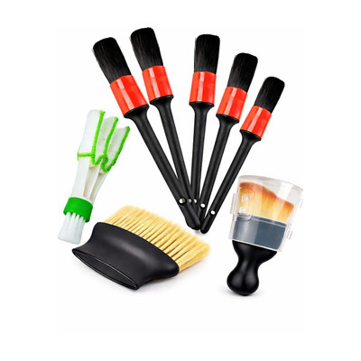 Decozare 8 Pcs Car Interior Cleaning Brush Kit for AC Vent, Dashboard & Detailing Car Interior Detailing Brush Kit 8 Pcs | AC Vent, Dashboard & Cleaning Brushes Vehicle Interior Cleaner(10 ml)