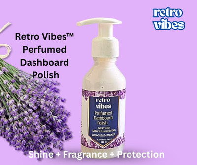 Retro Vibes Car Dashboard-Lavender Love Fragrence, Non-Greasy | Protector for Plastic, Leather, Vinyl & Rubber with Applicator Sponge Vehicle Interior Cleaner(100 ml)