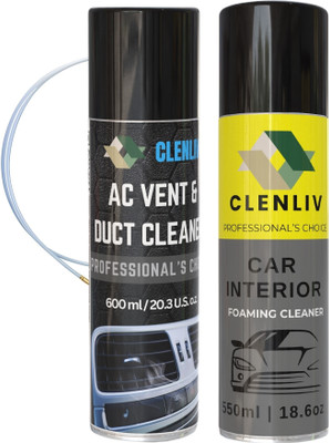 Clenliv Car & Ac Vent Foam Cleaner with Professional Choice Comboo Pack each 550ml Vehicle Interior Cleaner(1100 ml)