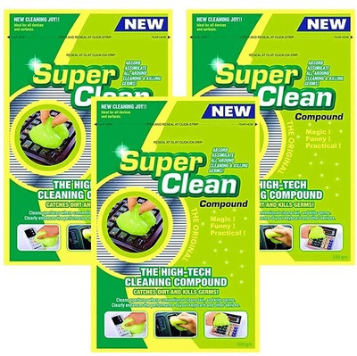Brillwist Pack of 3 Super Clean Magic Gel for Car Interior | AC Vent Dust Cleaning Gel | Keyboard, PC, Laptop, Electronic Gadget Cleaning Kit Vehicle Interior Cleaner(100 g)