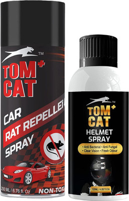 Shadow Securitronics Tom CAT Combo Pack of Helmet Cleaner & Car No Entry Rat Repellent | Helmet Shining Spray| Mouse Protection Spray | Vehicle Interior Cleaner(120 ml)