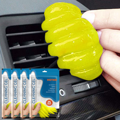 HOTKEI Multipurpose Car Ac Vent Interior cleaner kit Dashboard Keyboard Cleaning Gel Lemon Scented Car Dust Cleaner Cleaning Gel For Car Interior Vehicle Interior Cleaner(400 g)