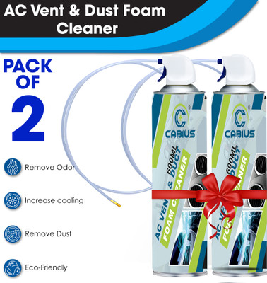 CABIUS Car AC Vent & Duct Cleaner Odor Neutralizer Spray Form AC Vent & Duct Cleaner 600 ML Each (PACK OF 2) Vehicle Interior Cleaner(1200 ml)