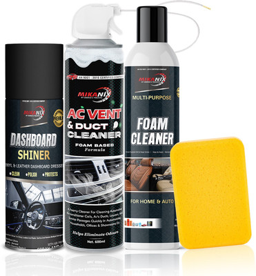 MIKANIX Combo Of Car AC Vent & Dust Cleaner Foam Spray + Car Dashboard Polish + Multipurpose Foam Cleaner For Car Seat, Sofa & Home Interior Cleaner Vehicle Interior Cleaner(1600 ml)