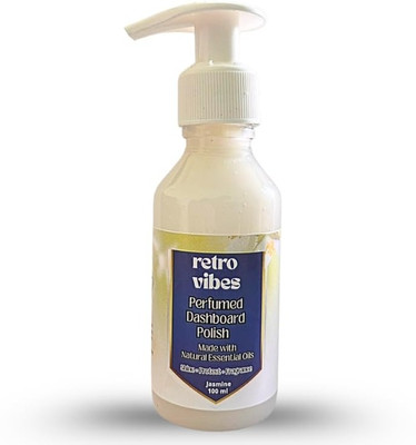 Retro Vibes Car Dashboard-Jasmine Fragrence, Non-Greasy Interior, Exterior Cleaner & Protector for Plastic, Leather, Vinyl & Rubber with Applicator Sponge Vehicle Interior Cleaner(100 ml)