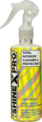 ShineXPro Car Interior Cleaner, Safe As Car Seat Cleaner & For All Interior Surfaces, Leather & Fabric - Infused UV Blockers Protect From Fading - Citrus Scent Vehicle Interior Cleaner(300 ml)