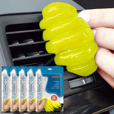 HOTKEI ( PACK OF 5, Lemon Scented ) Multipurpose Car Ac Vent Interior Dashboard Dust Dirt Cleaning Cleaner Slime Gel Jelly Putty Kit For Car Keyboard Laptop PC Electronic Gadgets Products Cleaning Kit Lemon Scented Car Dust Cleaner Cleaning Gel For Car Interior Vehicle Interior Cleaner(500 g)
