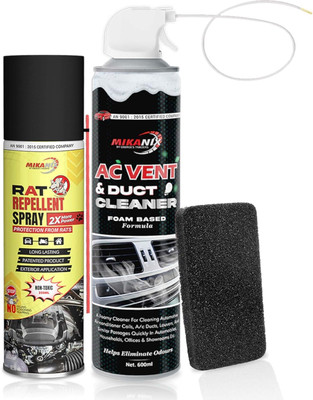 BRXR Removes Dust and Mould From AC | Protects Wires in Car Car AC Vent & Duct Cleaner Foam Spray + Rat Repellent Rodent Spray | Vehicle Interior Cleaner(950 ml)