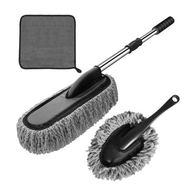 SRBKfashion -Pack Car Duster Combo | Microfiber Cloth & Mini Duster |Lint-Free & Scratch-F ree Car Detailing for Truck, SUV, RV, Motorcycle, Home Cleaning Vehicle Interior Cleaner(3 ml)